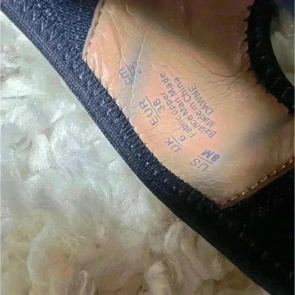 Franco Sarto Denim and Brown Peep-Toe Ankle Boots - Picture 9 of 12